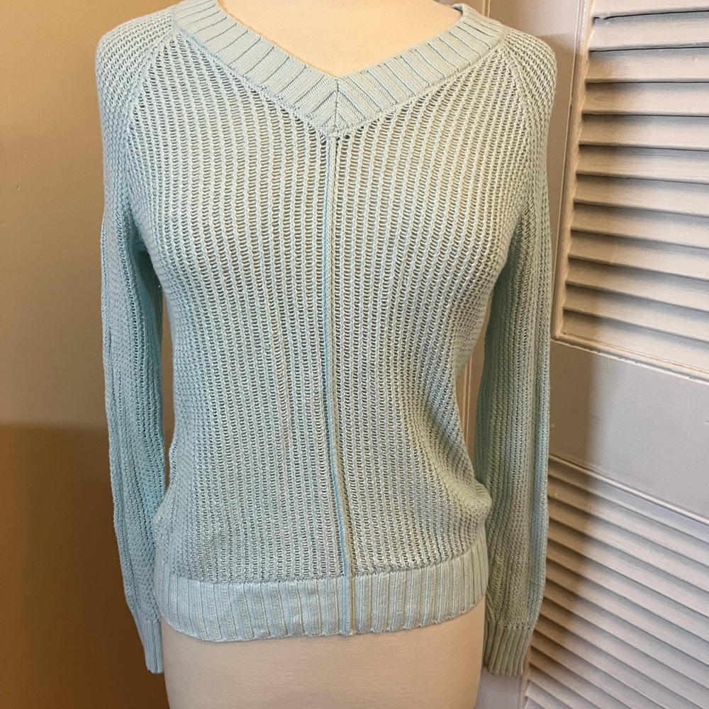 LOFT Soft Blue V-Neck Sweater long sleeve Size XS